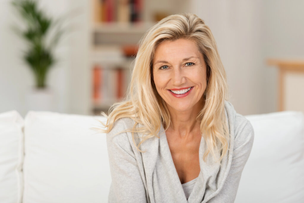 woman smiling healthy teeth